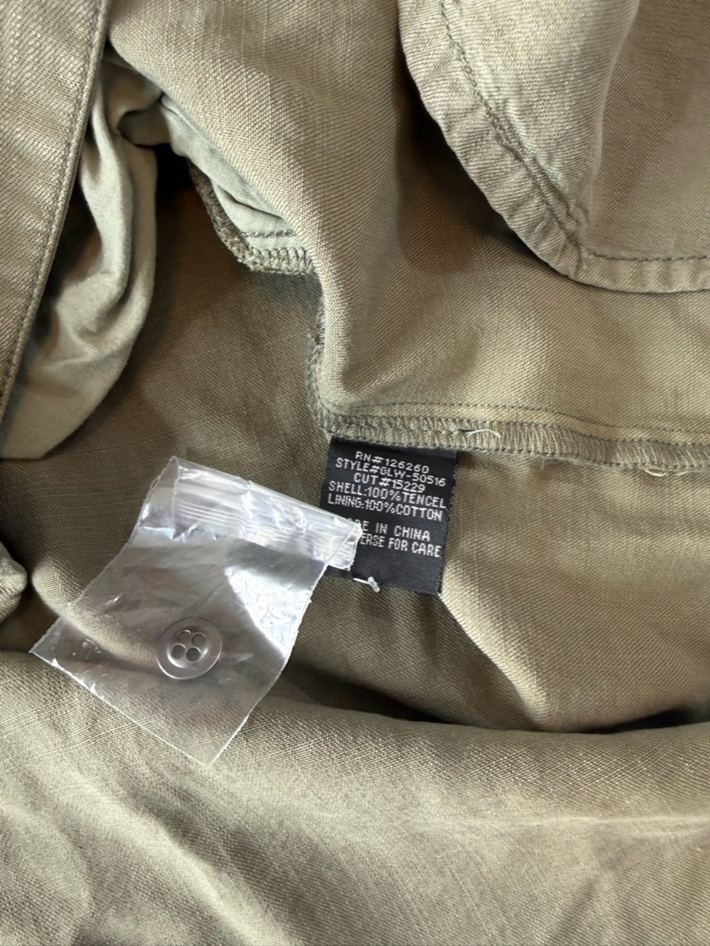 Velvet Heart Tencel Olive Button Front Shirt Dress Short Sleeve Size Small - Picture 4 of 7
